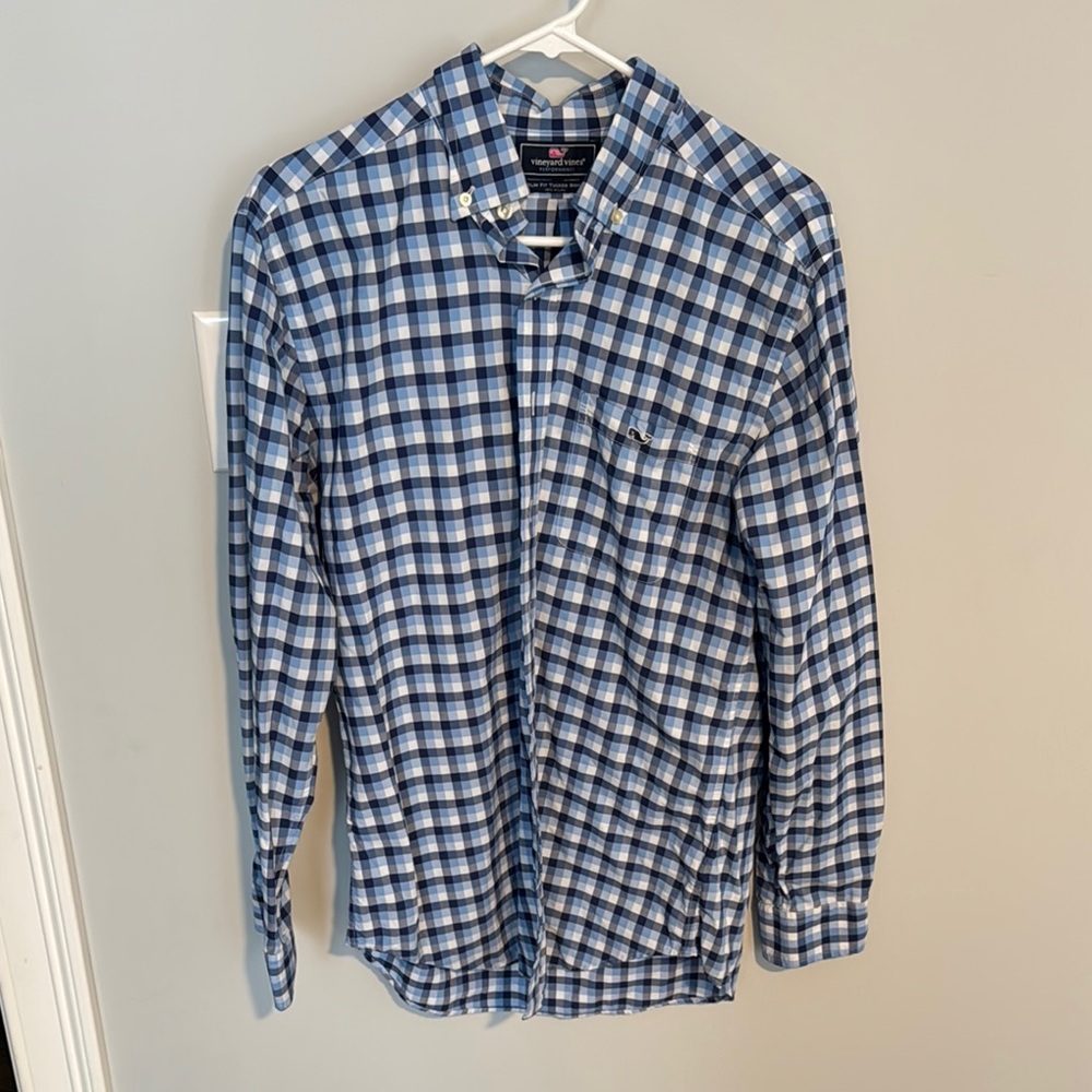Vineyard Vines Blue Checkered Slim Fit Shirt